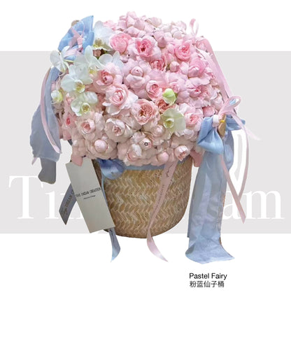 Pastel Fairy Basket 粉蓝仙子桶（360° 球形花篮）